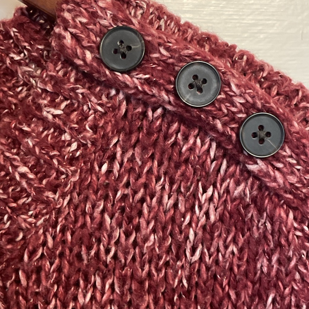 St. John's Bay Women's Pullover sweater Maroon and White Large